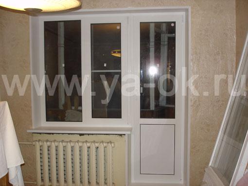 Монтаж балконного блока ПВХ с окном 1450х1450 в панельном доме П-44 фото после монтажа